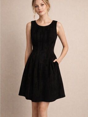 Classic Sleeveless Black Fit-and-Flare Mini Dress